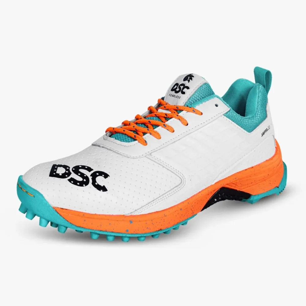 DSC Jaffa 22 Cricket Shoes White Orange - Image 2