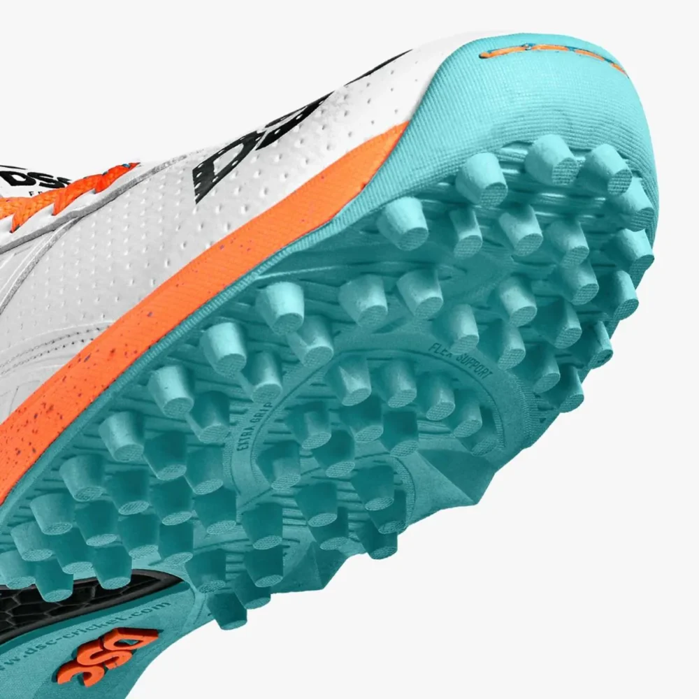 DSC Jaffa 22 Cricket Shoes White Orange - Image 4